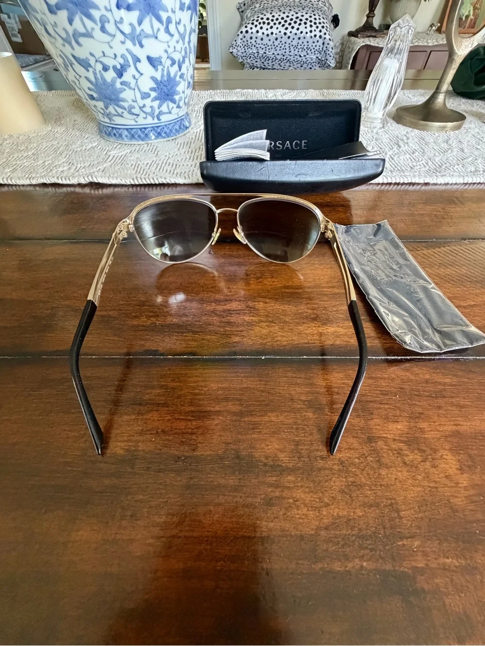 VERSACE Gold Aviator Sunglasses